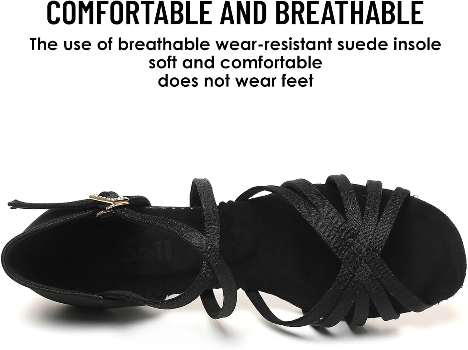 Womens Latin Dance Shoes Ballroom Dancing Shoes Salsa Tango Performance Practice Dance Shoes for Women,Black Tan