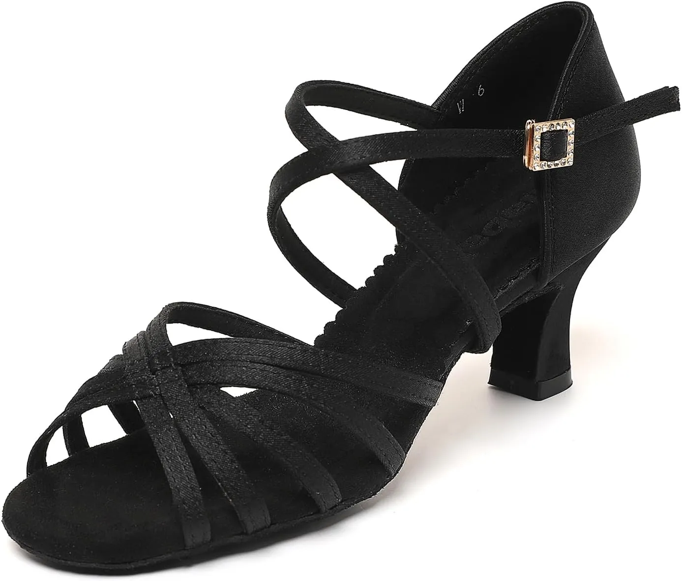 Womens Latin Dance Shoes Ballroom Dancing Shoes Salsa Tango Performance Practice Dance Shoes for Women,Black Tan