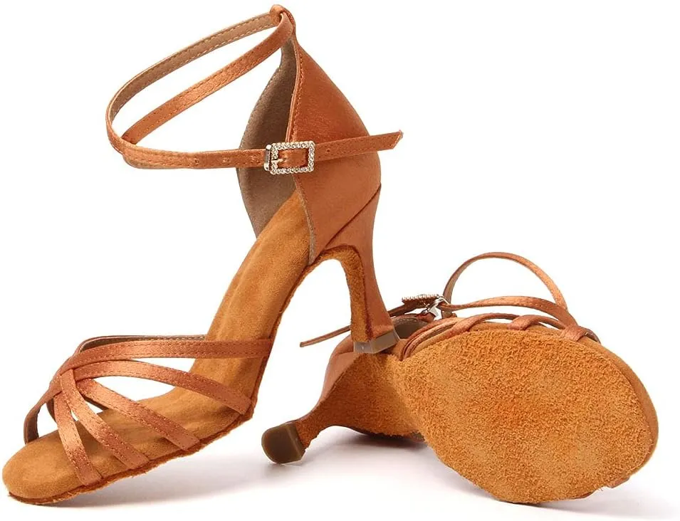 Women's Latin Salsa Dance Shoes Ballroom Performance Professional Practice Dancing Shoes,Model 802QB
