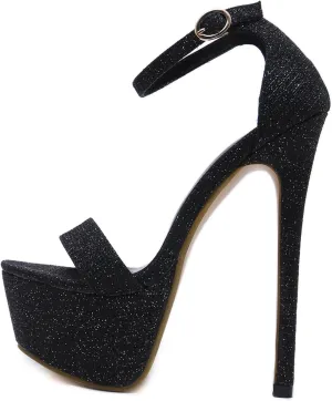 Women's Stylish Ankle Strap High Heels, Casual Open Toe Platform Stilettos, Elegant Party And Dress Shoes