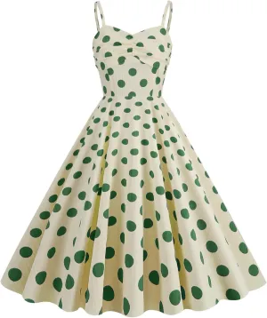 Women's Vintage Plaid Dress Spaghetti Strap Gingham A-line Swing Cocktail Party Dresses