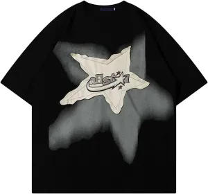 Y2K 90s Vintage Oversized T Shirts Star Graphic Tees Y2k Casual Unisex Streetwear Grunge Aesthetic Tops Clothes