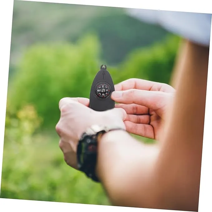 Yardwe Whistle Compass Map Reading Compass Hiking Whistle Compass Whistle Safety Whistle Mini Compass Camping Whistle Backpack Keychain Whistle Keychain Survive Plastic Travel Pocket