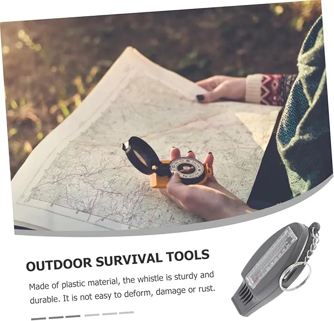 Yardwe Whistle Compass Map Reading Compass Hiking Whistle Compass Whistle Safety Whistle Mini Compass Camping Whistle Backpack Keychain Whistle Keychain Survive Plastic Travel Pocket