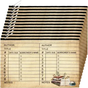 Yinder 12 Pcs Librarian Gifts for Book Lovers Thank You Library Card Pouch Bulk Teacher Librarian Appreciation Gifts for School Library Zipper Pouch Date Stamp(Retro Style)