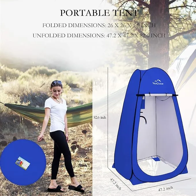Your Choice Oversized 6.89FT Pop Up Privacy Tent - Camping Shower Changing Tent, Portable Bathroom Toilet Room