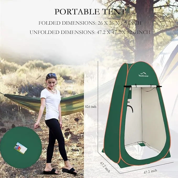 Your Choice Oversized 6.89FT Pop Up Privacy Tent - Camping Shower Changing Tent, Portable Bathroom Toilet Room
