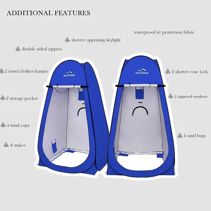 Your Choice Oversized 6.89FT Pop Up Privacy Tent - Camping Shower Changing Tent, Portable Bathroom Toilet Room