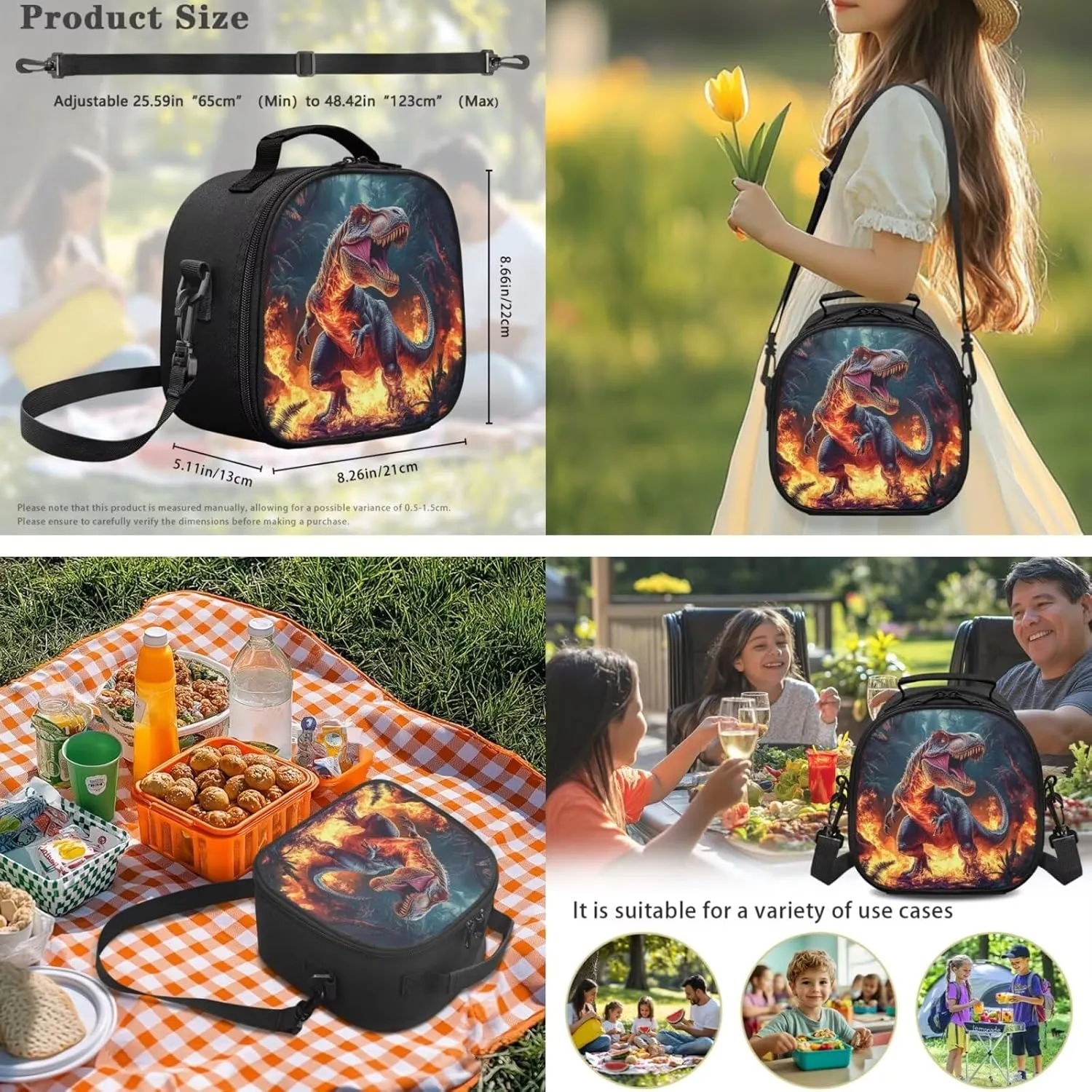 ZFRXIGN Dinosaur Backpack for Boys Back To School Backpacks 17 inch Bookbag with Lunchbox Zipper Pencil Case Water Bottle Sleeve with Strap Elementary School Bags 4 in 1 Set