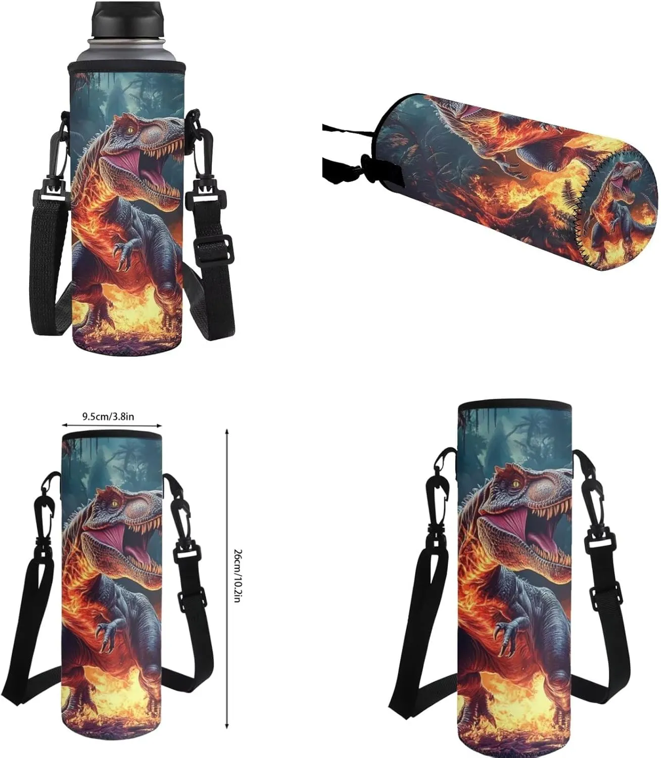 ZFRXIGN Dinosaur Backpack for Boys Back To School Backpacks 17 inch Bookbag with Lunchbox Zipper Pencil Case Water Bottle Sleeve with Strap Elementary School Bags 4 in 1 Set